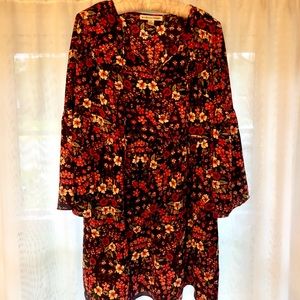 Floral boho dress with tassels